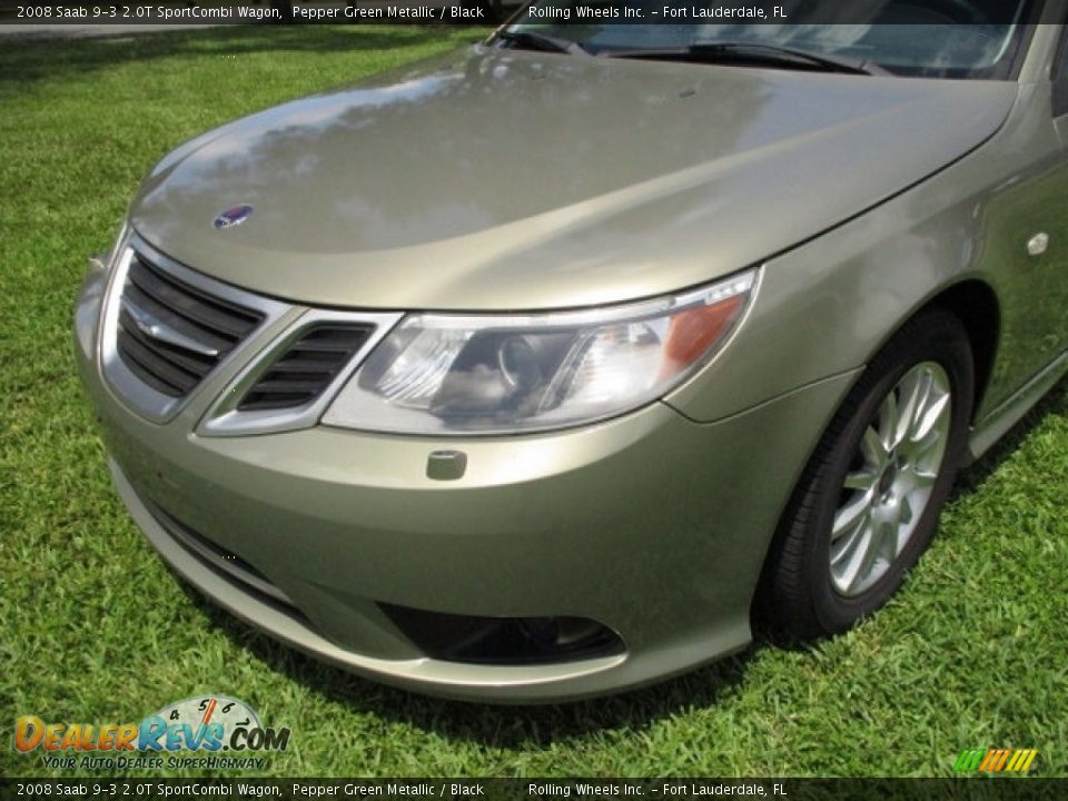 2008 Saab 9-3 2.0T SportCombi Wagon Pepper Green Metallic / Black Photo #17