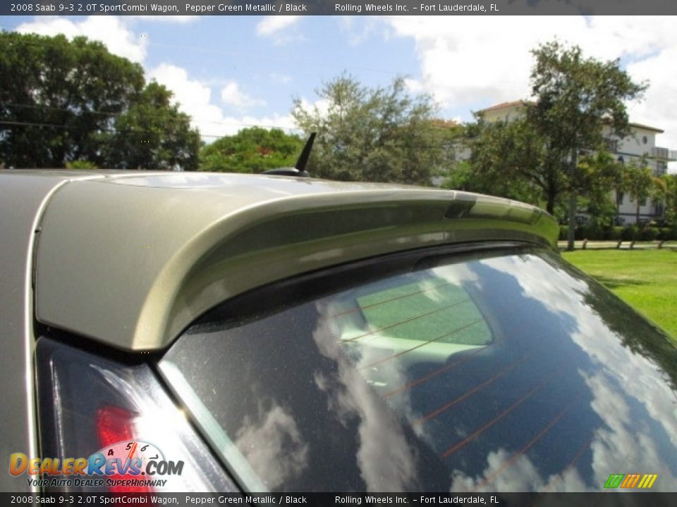 2008 Saab 9-3 2.0T SportCombi Wagon Pepper Green Metallic / Black Photo #32