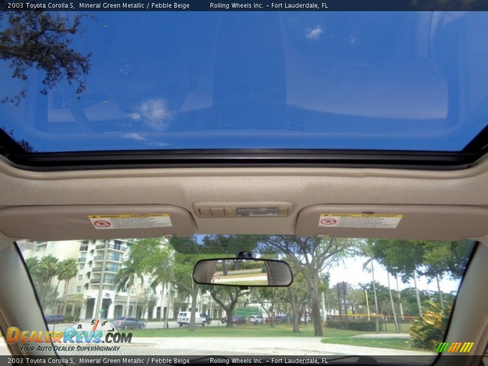 2003 Toyota Corolla S Mineral Green Metallic / Pebble Beige Photo #2