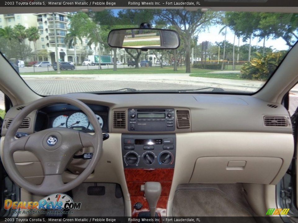 2003 Toyota Corolla S Mineral Green Metallic / Pebble Beige Photo #4
