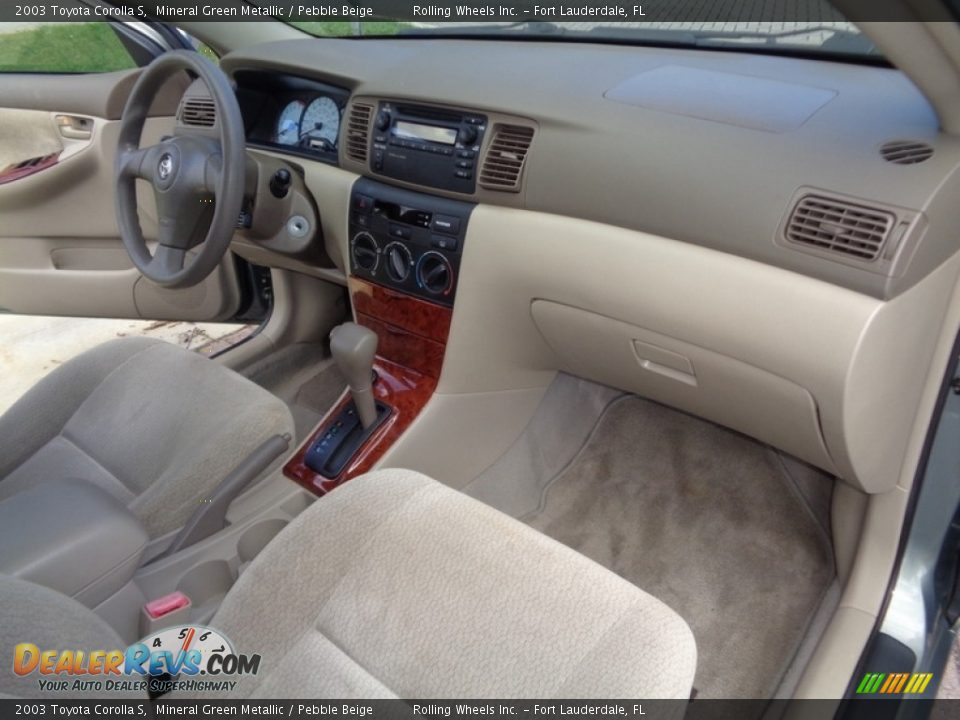 2003 Toyota Corolla S Mineral Green Metallic / Pebble Beige Photo #6