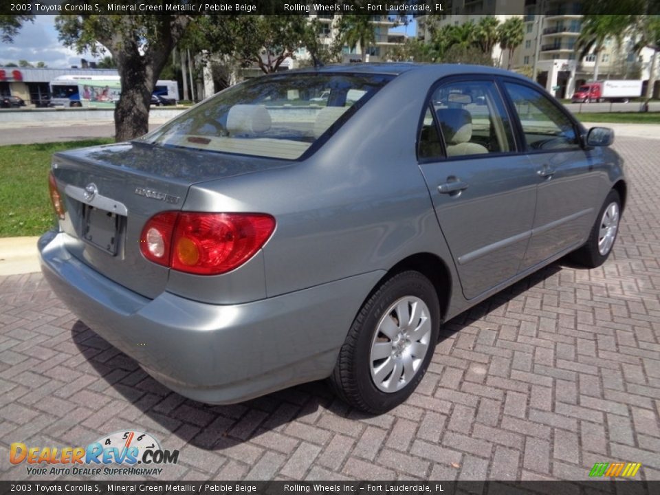 2003 Toyota Corolla S Mineral Green Metallic / Pebble Beige Photo #9