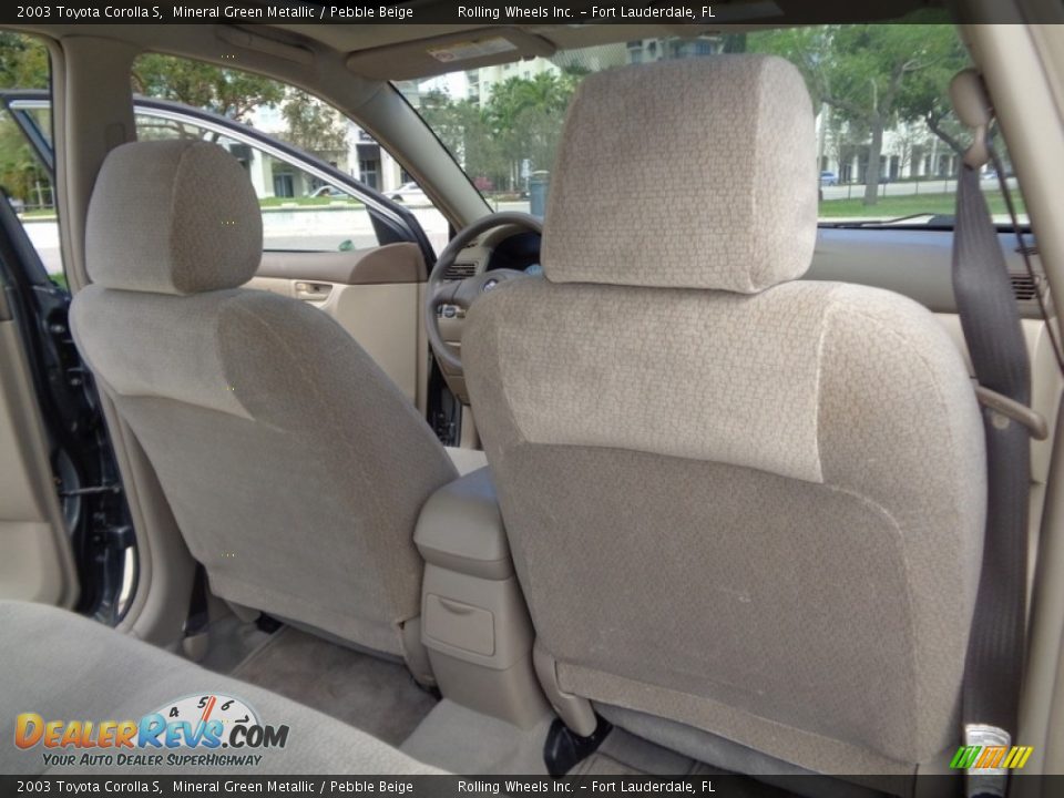 2003 Toyota Corolla S Mineral Green Metallic / Pebble Beige Photo #12