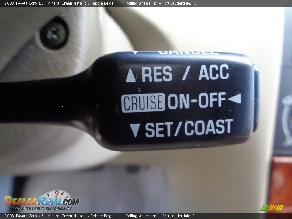 2003 Toyota Corolla S Mineral Green Metallic / Pebble Beige Photo #14
