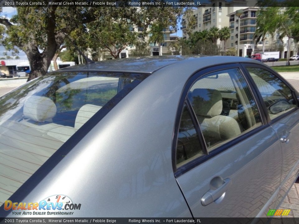 2003 Toyota Corolla S Mineral Green Metallic / Pebble Beige Photo #25