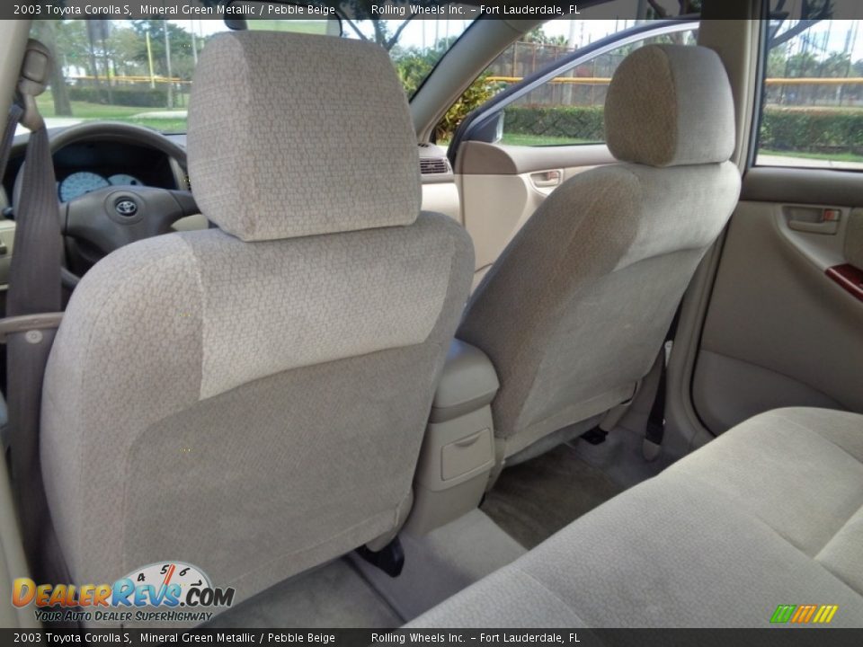 2003 Toyota Corolla S Mineral Green Metallic / Pebble Beige Photo #26