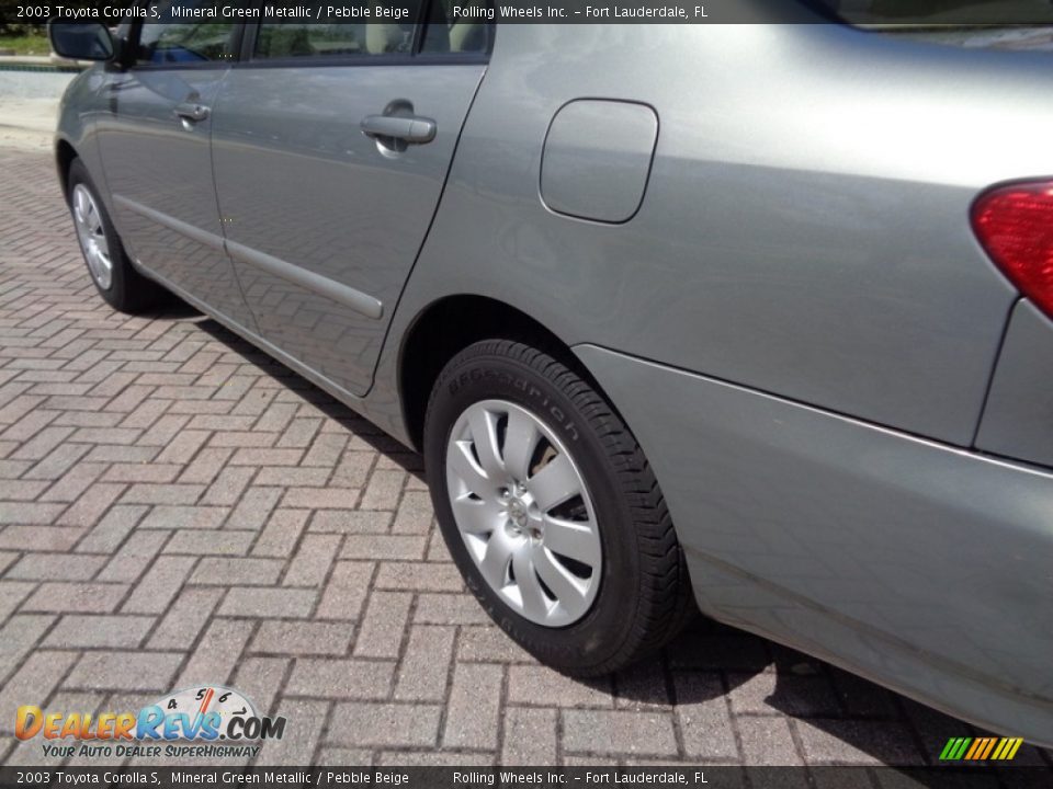 2003 Toyota Corolla S Mineral Green Metallic / Pebble Beige Photo #33