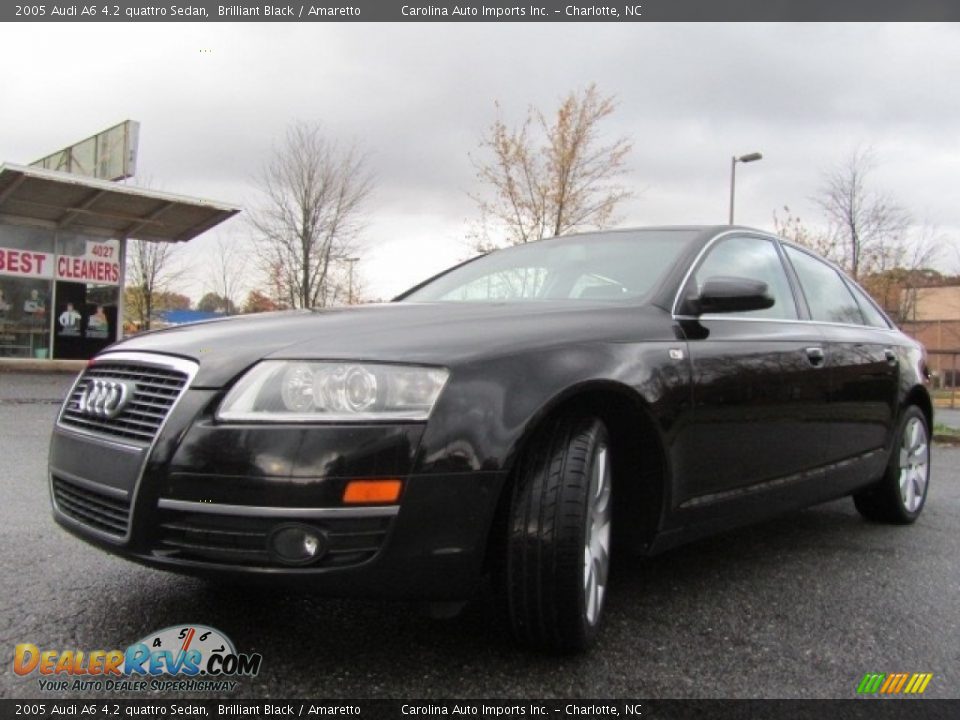 2005 Audi A6 4.2 quattro Sedan Brilliant Black / Amaretto Photo #6