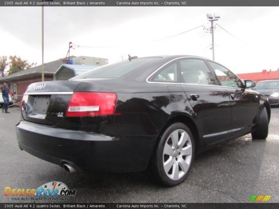 2005 Audi A6 4.2 quattro Sedan Brilliant Black / Amaretto Photo #10