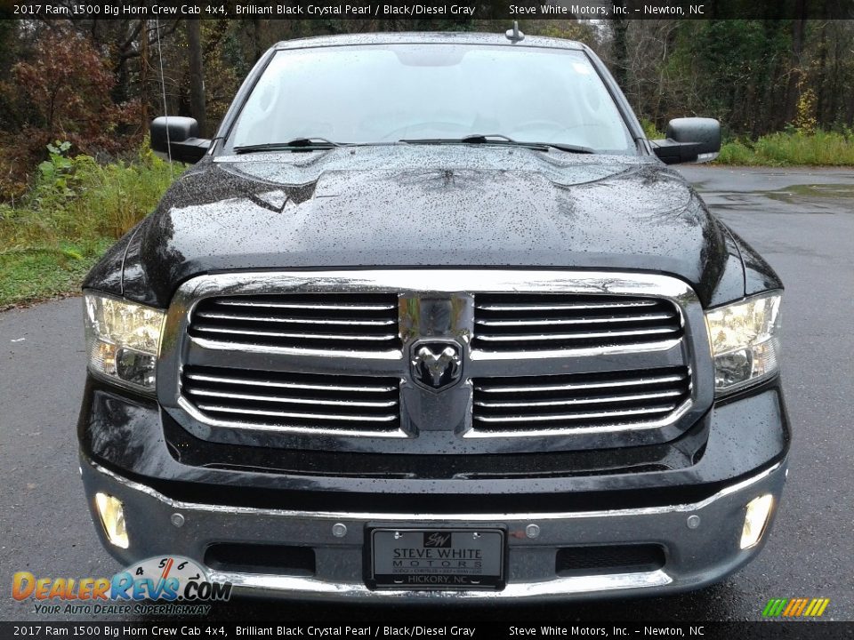 2017 Ram 1500 Big Horn Crew Cab 4x4 Brilliant Black Crystal Pearl / Black/Diesel Gray Photo #3