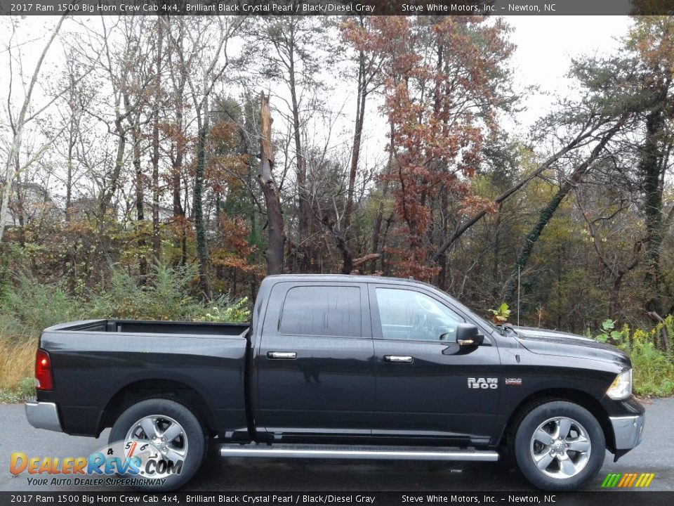 2017 Ram 1500 Big Horn Crew Cab 4x4 Brilliant Black Crystal Pearl / Black/Diesel Gray Photo #5