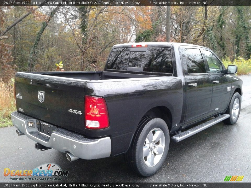 2017 Ram 1500 Big Horn Crew Cab 4x4 Brilliant Black Crystal Pearl / Black/Diesel Gray Photo #6