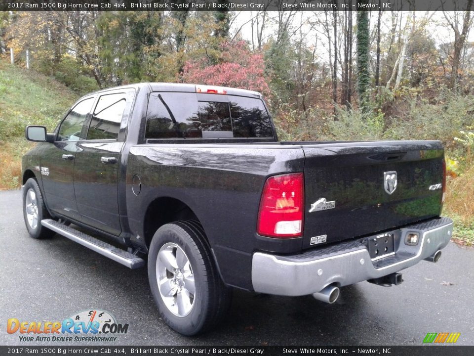 2017 Ram 1500 Big Horn Crew Cab 4x4 Brilliant Black Crystal Pearl / Black/Diesel Gray Photo #9