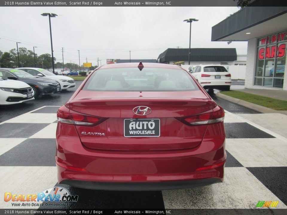 2018 Hyundai Elantra Value Edition Scarlet Red / Beige Photo #4