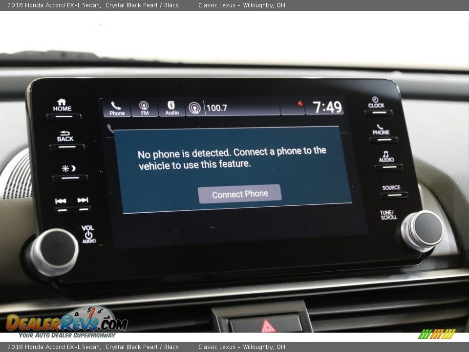 2018 Honda Accord EX-L Sedan Crystal Black Pearl / Black Photo #15