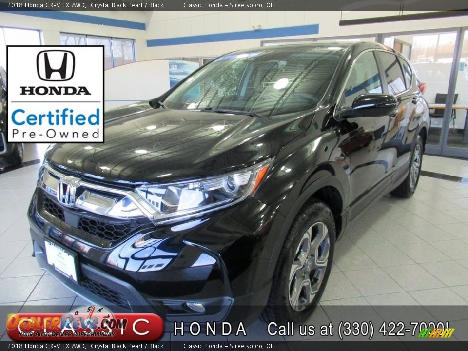 2018 Honda CR-V EX AWD Crystal Black Pearl / Black Photo #1