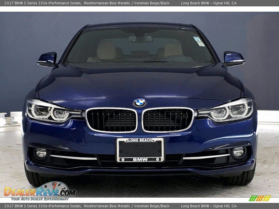 2017 BMW 3 Series 330e iPerfomance Sedan Mediterranean Blue Metallic / Venetian Beige/Black Photo #2