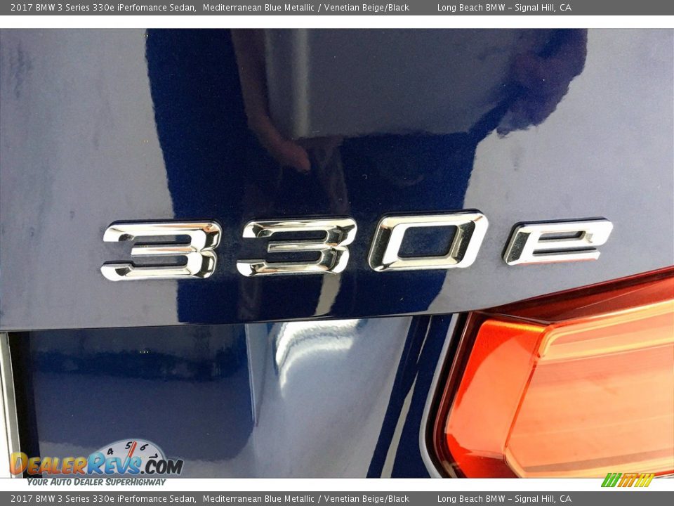 2017 BMW 3 Series 330e iPerfomance Sedan Mediterranean Blue Metallic / Venetian Beige/Black Photo #7