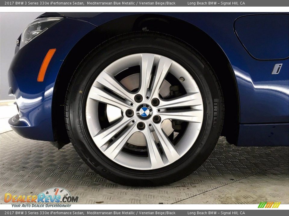 2017 BMW 3 Series 330e iPerfomance Sedan Mediterranean Blue Metallic / Venetian Beige/Black Photo #8