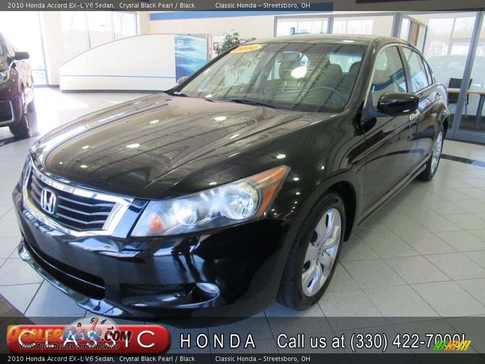 2010 Honda Accord EX-L V6 Sedan Crystal Black Pearl / Black Photo #1