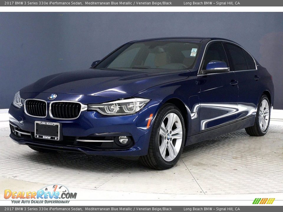 2017 BMW 3 Series 330e iPerfomance Sedan Mediterranean Blue Metallic / Venetian Beige/Black Photo #12