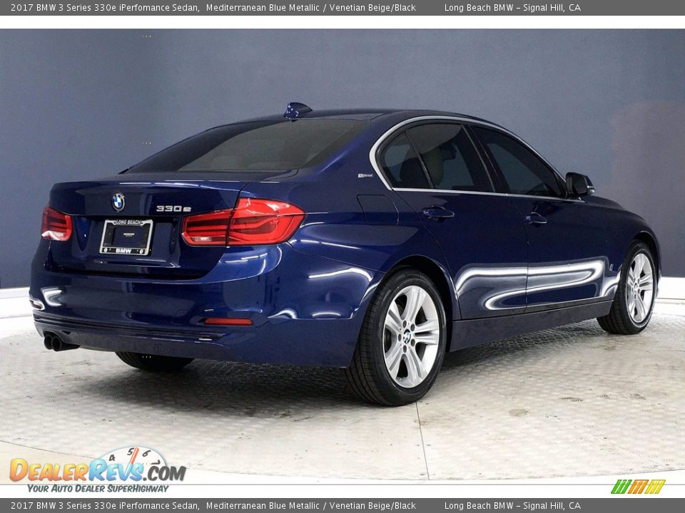 2017 BMW 3 Series 330e iPerfomance Sedan Mediterranean Blue Metallic / Venetian Beige/Black Photo #13