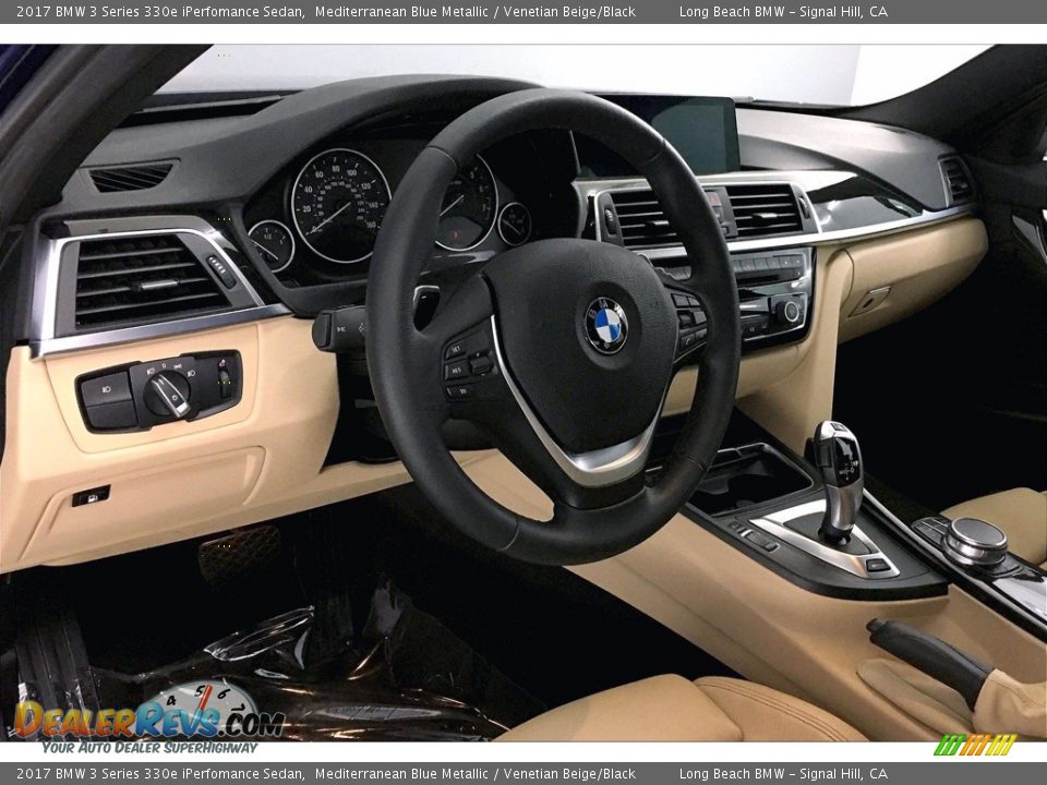 2017 BMW 3 Series 330e iPerfomance Sedan Mediterranean Blue Metallic / Venetian Beige/Black Photo #21