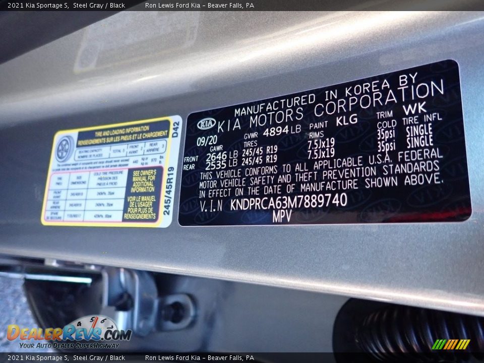 2021 Kia Sportage S Steel Gray / Black Photo #15