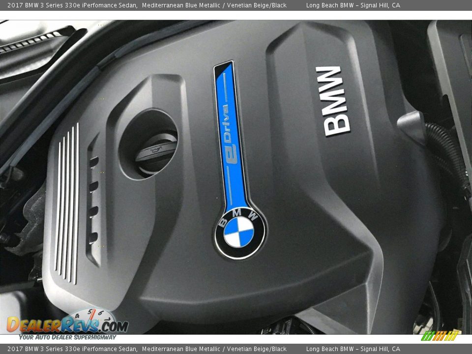 2017 BMW 3 Series 330e iPerfomance Sedan Mediterranean Blue Metallic / Venetian Beige/Black Photo #35