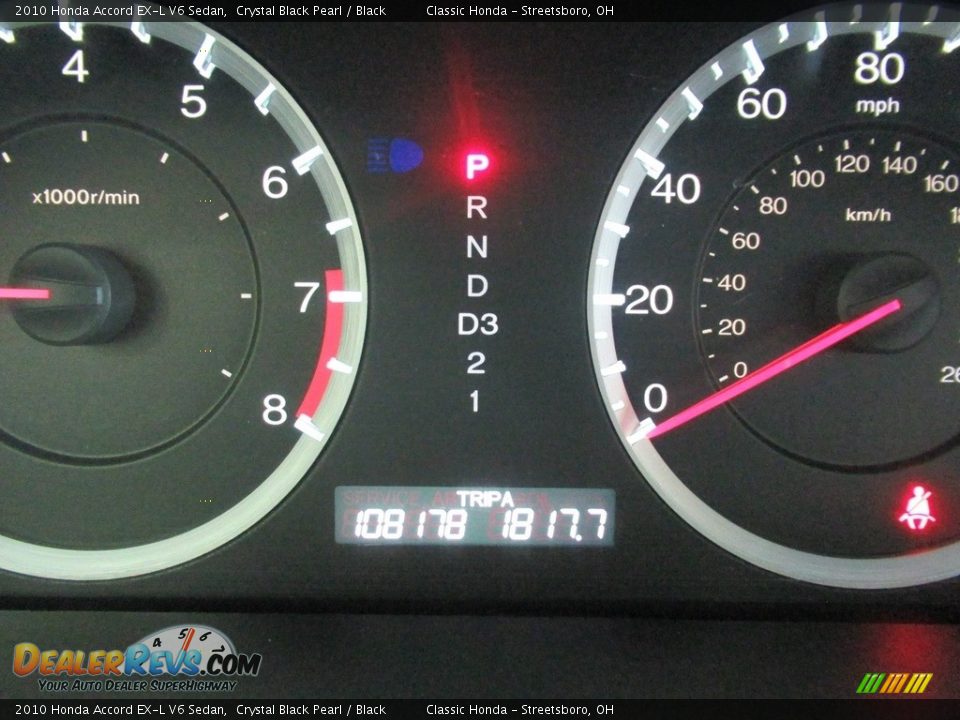 2010 Honda Accord EX-L V6 Sedan Crystal Black Pearl / Black Photo #32