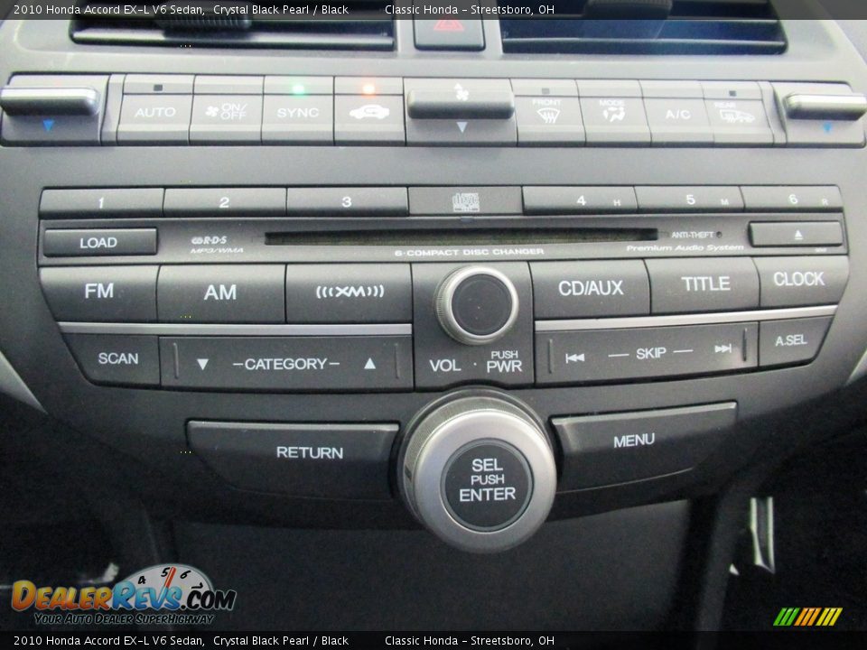 2010 Honda Accord EX-L V6 Sedan Crystal Black Pearl / Black Photo #34