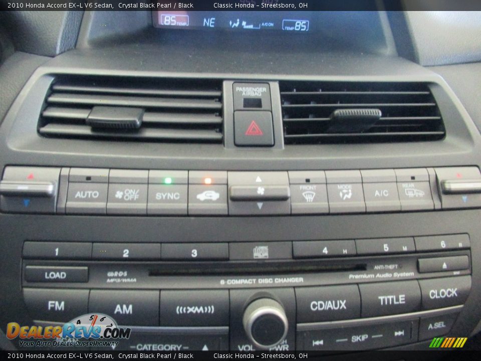 2010 Honda Accord EX-L V6 Sedan Crystal Black Pearl / Black Photo #35