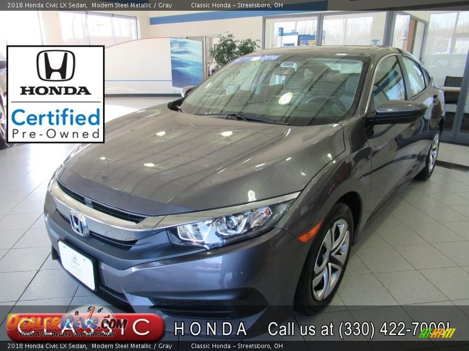 2018 Honda Civic LX Sedan Modern Steel Metallic / Gray Photo #1