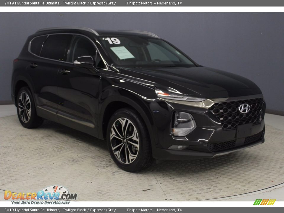 2019 Hyundai Santa Fe Ultimate Twilight Black / Espresso/Gray Photo #2