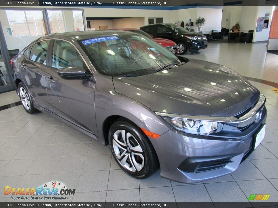 2018 Honda Civic LX Sedan Modern Steel Metallic / Gray Photo #3
