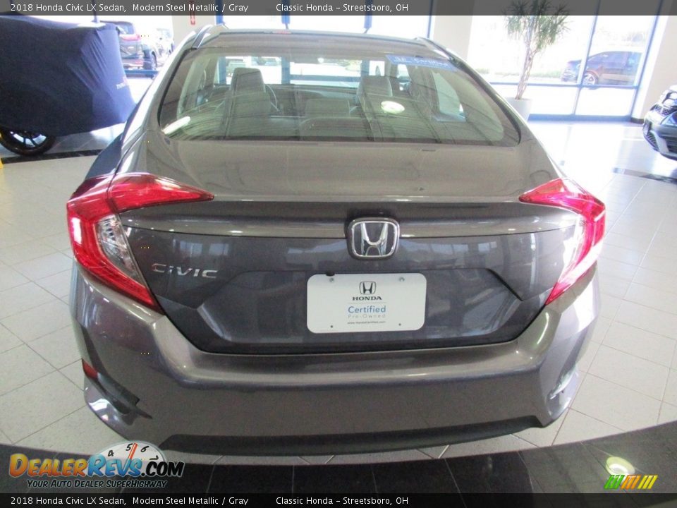 2018 Honda Civic LX Sedan Modern Steel Metallic / Gray Photo #8