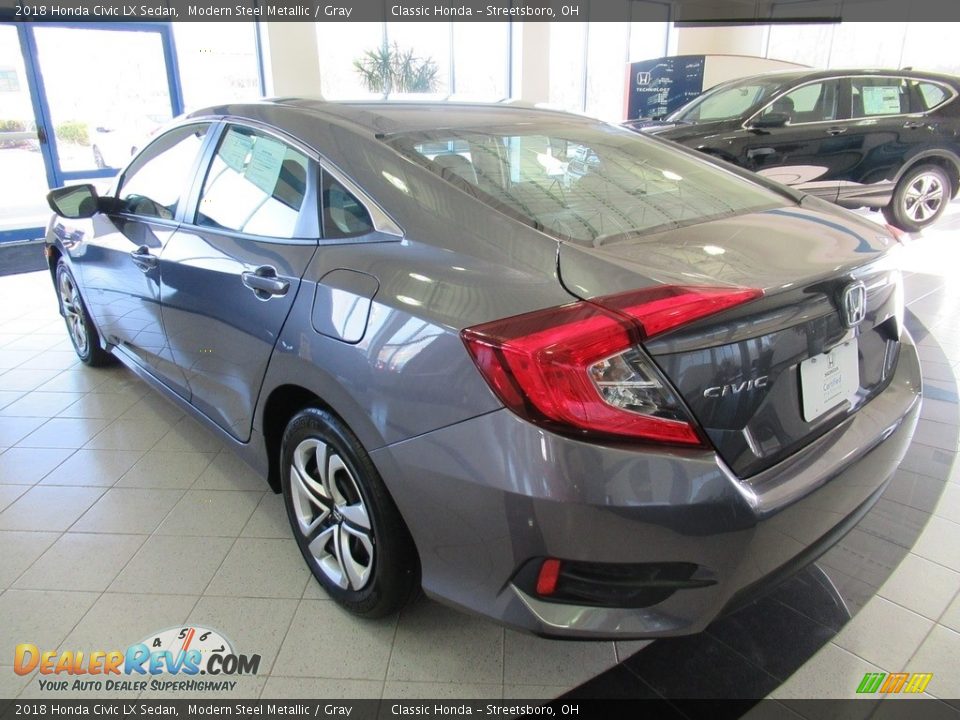 2018 Honda Civic LX Sedan Modern Steel Metallic / Gray Photo #9