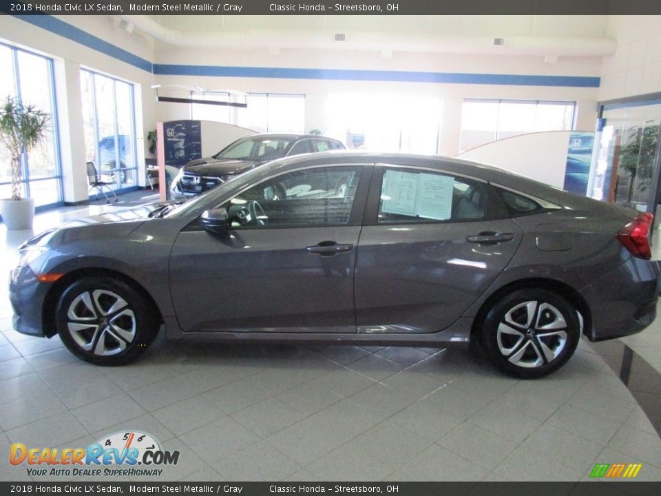 2018 Honda Civic LX Sedan Modern Steel Metallic / Gray Photo #10