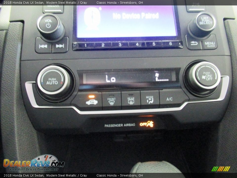 2018 Honda Civic LX Sedan Modern Steel Metallic / Gray Photo #33
