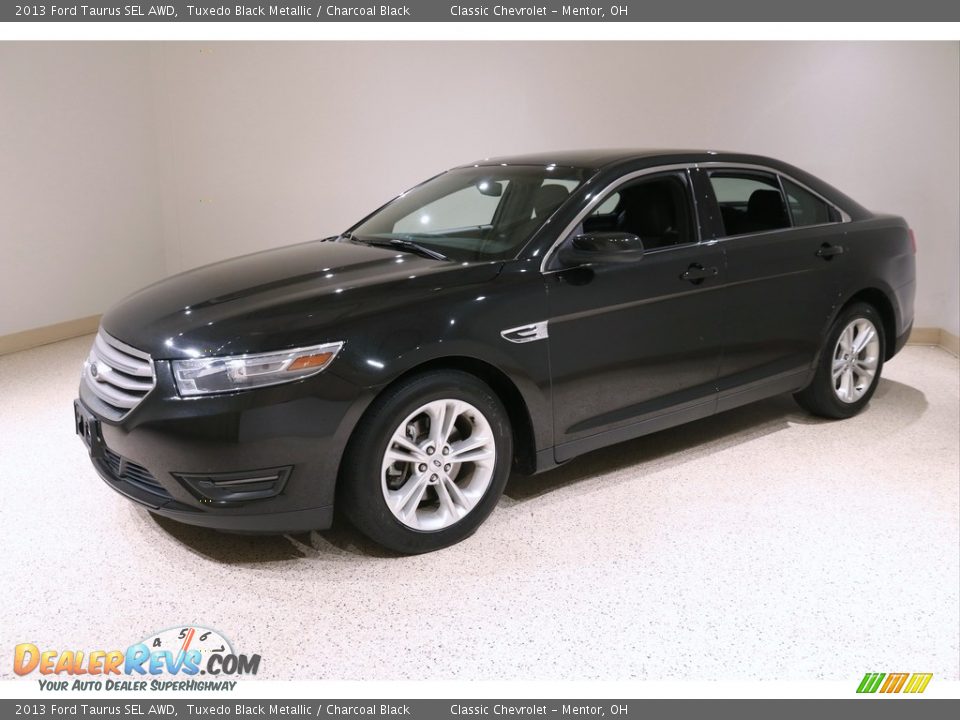 2013 Ford Taurus SEL AWD Tuxedo Black Metallic / Charcoal Black Photo #3