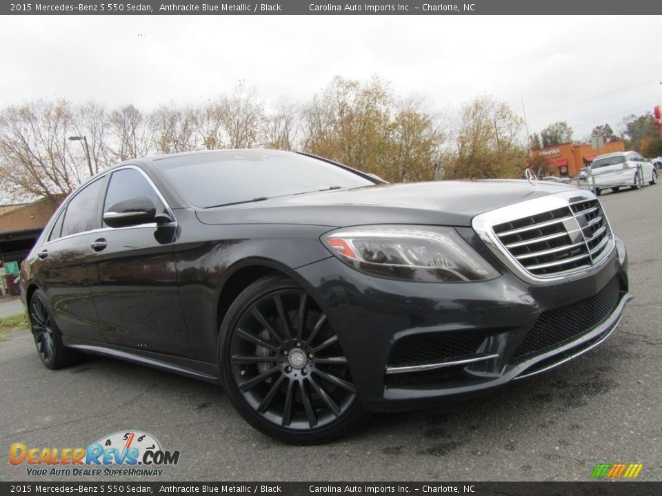 2015 Mercedes-Benz S 550 Sedan Anthracite Blue Metallic / Black Photo #1