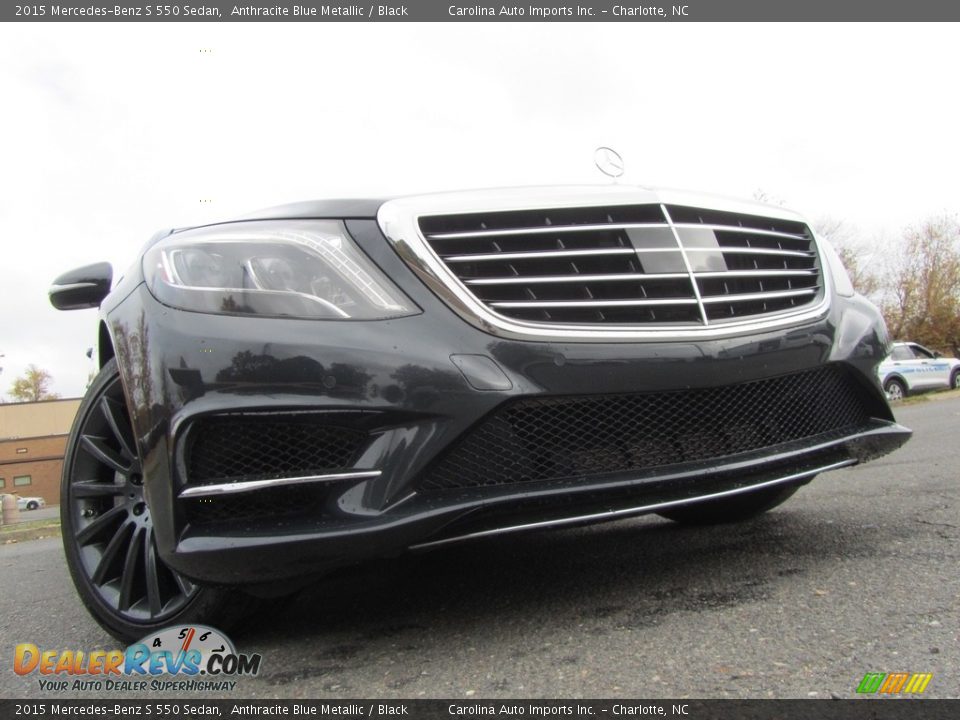 2015 Mercedes-Benz S 550 Sedan Anthracite Blue Metallic / Black Photo #2