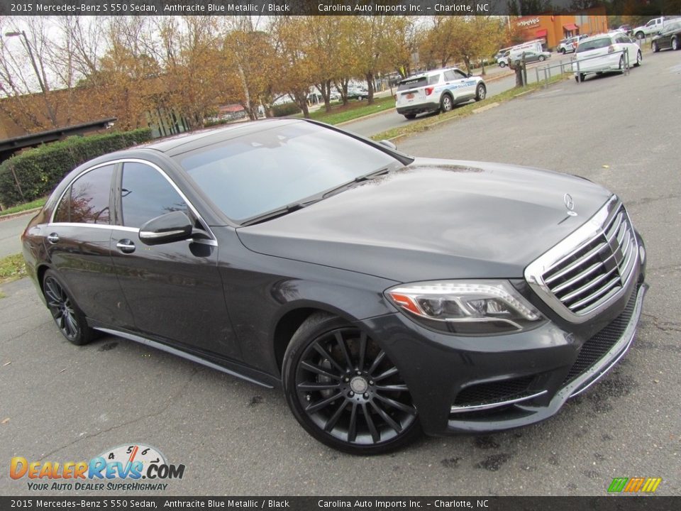 2015 Mercedes-Benz S 550 Sedan Anthracite Blue Metallic / Black Photo #3