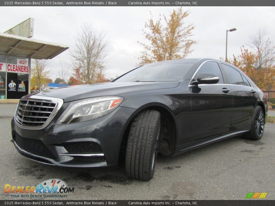 2015 Mercedes-Benz S 550 Sedan Anthracite Blue Metallic / Black Photo #6