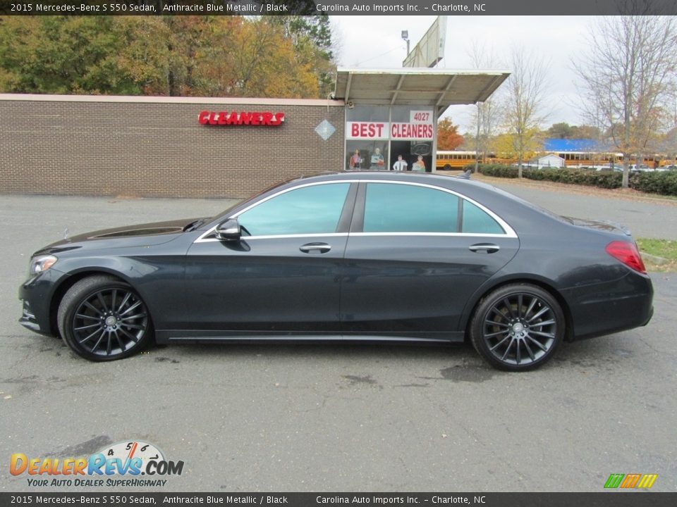 2015 Mercedes-Benz S 550 Sedan Anthracite Blue Metallic / Black Photo #7