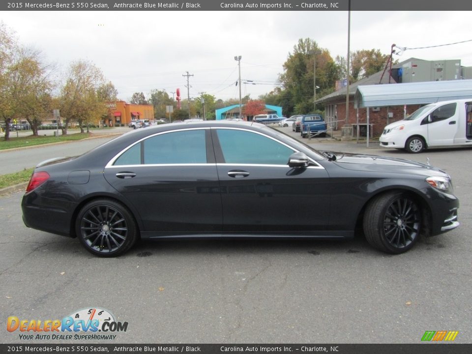 2015 Mercedes-Benz S 550 Sedan Anthracite Blue Metallic / Black Photo #11