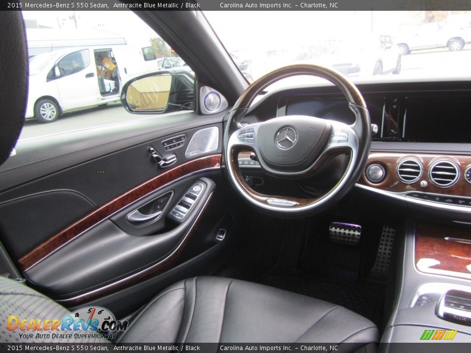 2015 Mercedes-Benz S 550 Sedan Anthracite Blue Metallic / Black Photo #12