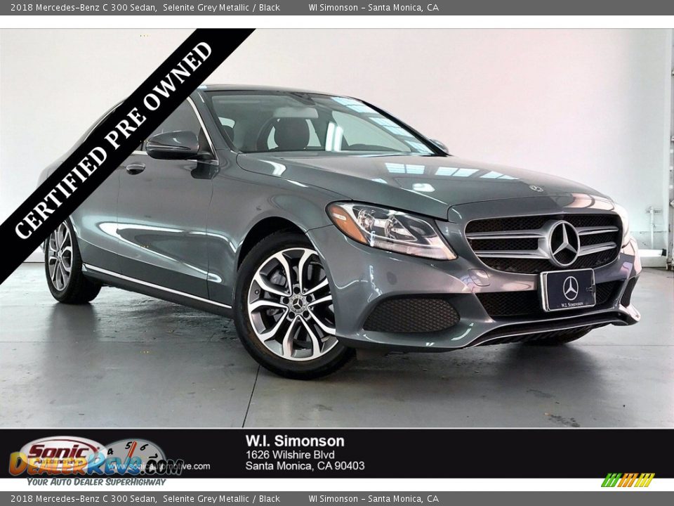 2018 Mercedes-Benz C 300 Sedan Selenite Grey Metallic / Black Photo #1