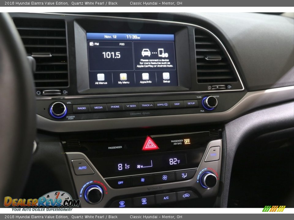 2018 Hyundai Elantra Value Edition Quartz White Pearl / Black Photo #8