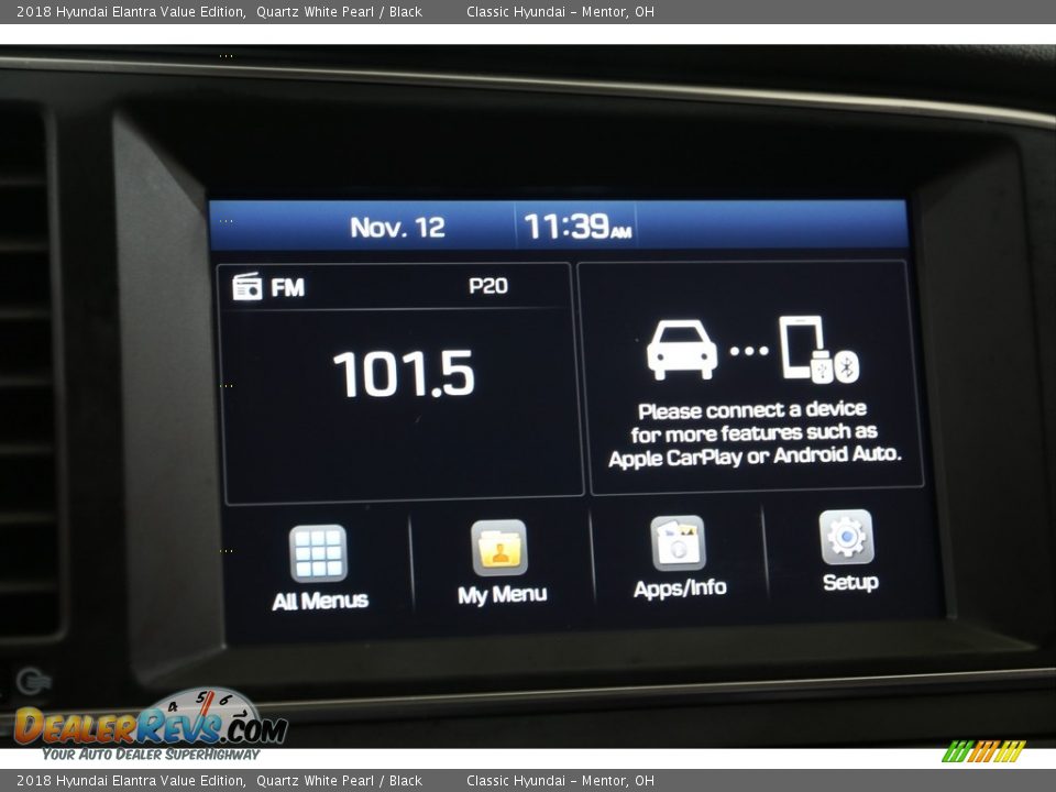 2018 Hyundai Elantra Value Edition Quartz White Pearl / Black Photo #9